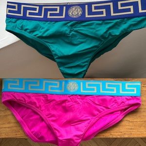 2 Pairs, Versace Swim Briefs/Speedos, Size 6 (fits US MED–LRG)